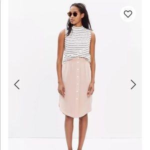 Madewell Silk Button front Skirt